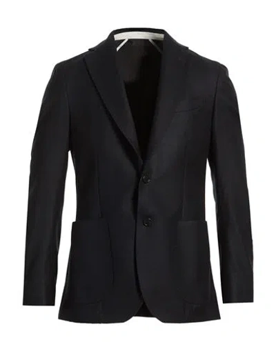 Tombolini Man Blazer Midnight Blue Size 50 Wool In Black