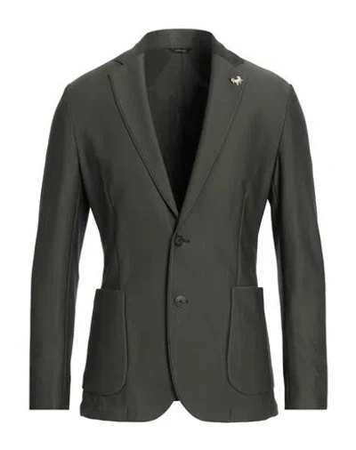 Tombolini Man Blazer Military Green Size 40 Alpaca Wool, Cotton, Polyamide