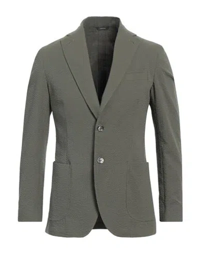 Tombolini Man Blazer Military Green Size 40 Cotton, Polyamide, Elastane