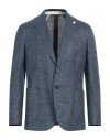 Tombolini Man Blazer Navy Size 38 Cotton, Linen In Navy Blue