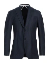 Tombolini Man Blazer Navy Size 46 Virgin Wool, Elastane In Navy Blue