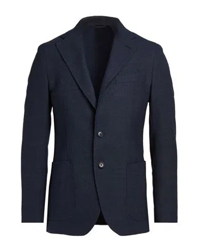 Tombolini Man Blazer Navy Size 38 Wool In Blue