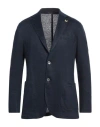Tombolini Man Blazer Navy Size 42 Linen In Navy