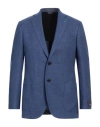 Tombolini Man Blazer Navy Size 46 Virgin Wool, Silk, Linen In Navy