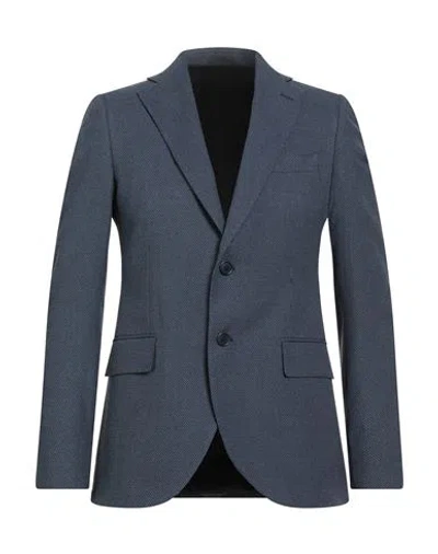 Tombolini Man Blazer Navy Size 46 Cotton, Linen In Blue