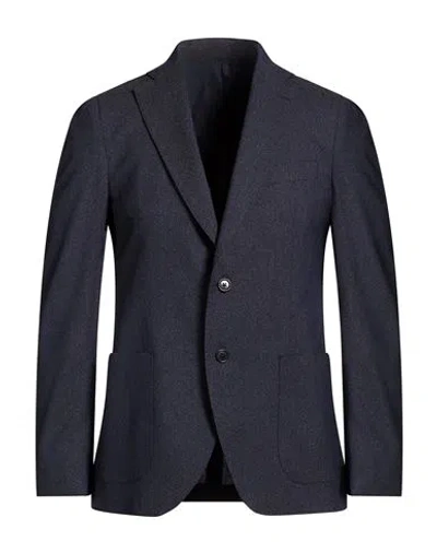 Tombolini Man Blazer Navy Size 46 Virgin Wool, Polyester, Elastane In Blue