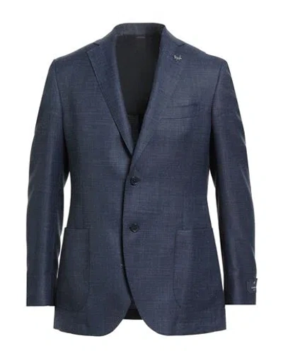Tombolini Man Blazer Navy Size 46 Wool, Silk, Linen