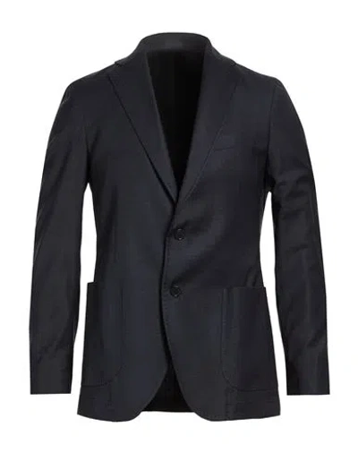 Tombolini Man Blazer Navy Size 48 Virgin Wool, Viscose, Elastane In Blue