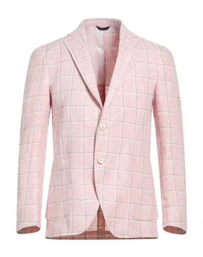 Tombolini Man Blazer Pink Size 46 Wool, Linen
