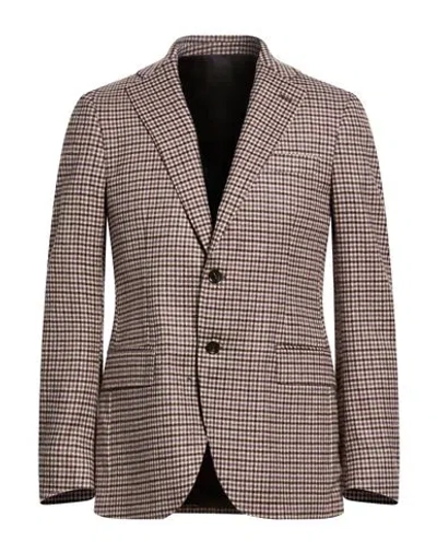 Tombolini Man Blazer Purple Size 46 Virgin Wool, Cashmere, Silk