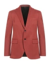 Tombolini Man Blazer Rust Size 40 Polyester, Viscose, Elastane In Red