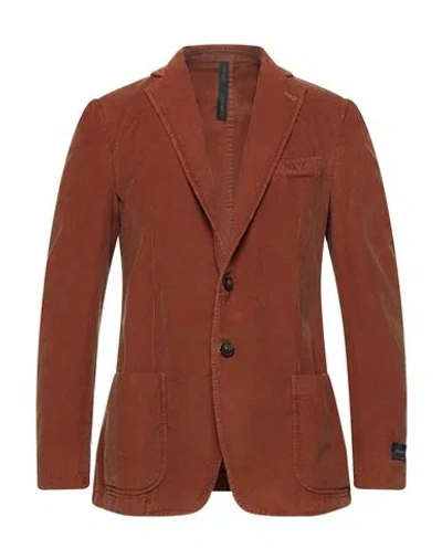 Tombolini Man Blazer Rust Size 42 Cotton In Red