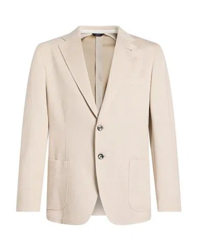 Tombolini Man Blazer Sand Size 44 Cotton, Polyamide, Viscose In Neutral