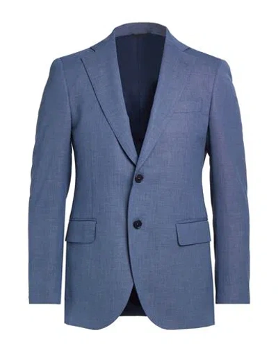 Tombolini Man Blazer Slate Blue Size 40 Polyester, Virgin Wool, Elastane