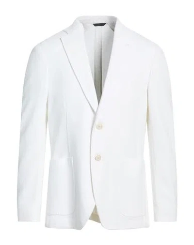 Tombolini Man Blazer White Size 44 Cotton, Polyamide
