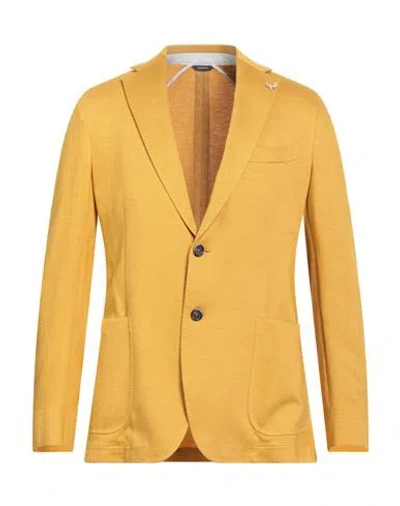 Tombolini Man Blazer Yellow Size 40 Cotton, Polyamide