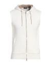 Tombolini Man Cardigan Ivory Size 42 Cotton In White