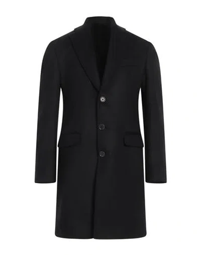 Tombolini Man Coat Black Size 42 Virgin Wool, Polyamide, Cashmere In Black