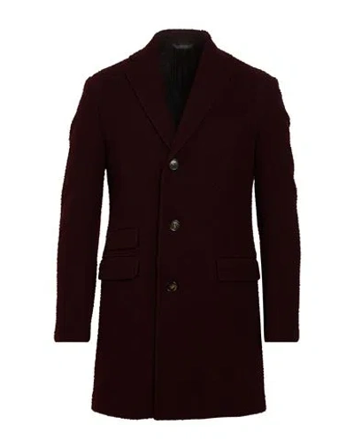 Tombolini Man Coat Burgundy Size 40 Virgin Wool In Red