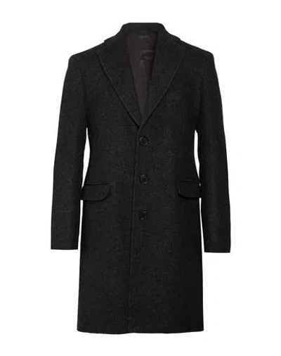 Tombolini Man Coat Charcoal Size 36 Polyamide, Polyester, Wool In Grey