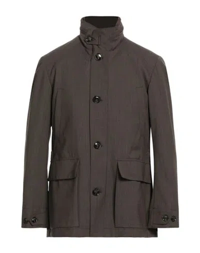 Tombolini Man Coat Chocolate Brown Size 42 Virgin Wool, Elastane