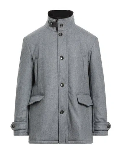 Tombolini Man Coat Grey Size 42 Virgin Wool In Gray