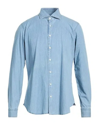 Tombolini Man Denim Shirt Blue Size 17 ½ Cotton