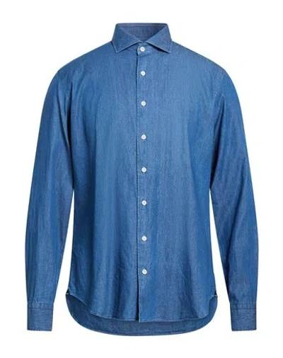 Tombolini Man Denim Shirt Blue Size 17 ½ Cotton
