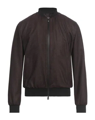 Tombolini Man Jacket Chocolate Brown Size 44 Wool, Polyester, Cashmere