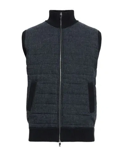 Tombolini Man Jacket Navy Blue Size 40 Virgin Wool, Cotton, Linen