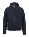 Tombolini Man Jacket Navy Size 46 Cotton, Polyamide, Elastane In Navy Blue