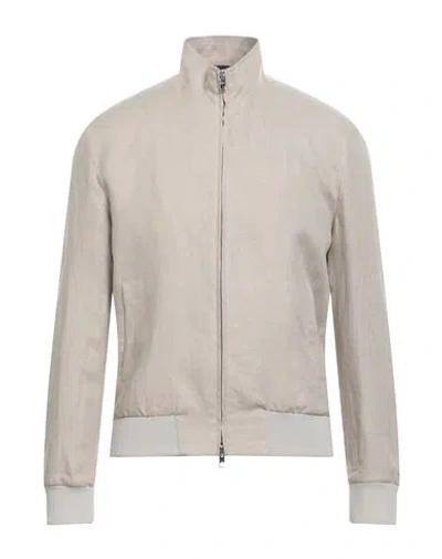 Tombolini Man Jacket Sand Size 46 Linen In Beige