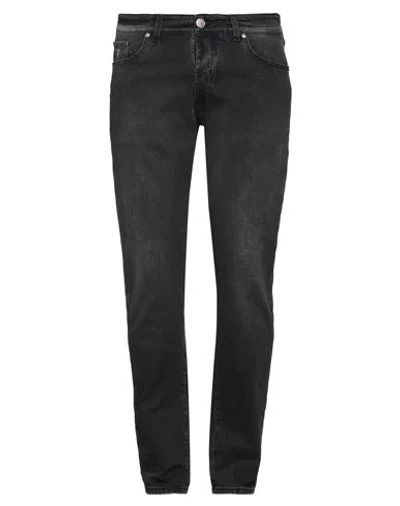 Tombolini Man Jeans Black Size 34 Cotton, Elastane