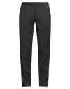Tombolini Man Pants Charcoal Size 42 Wool, Lycra In Black