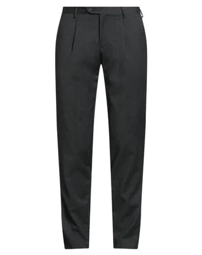 Tombolini Man Pants Charcoal Size 42 Wool, Lycra In Black