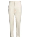 Tombolini Man Pants Cream Size 38 Cotton, Polyamide, Elastane In White
