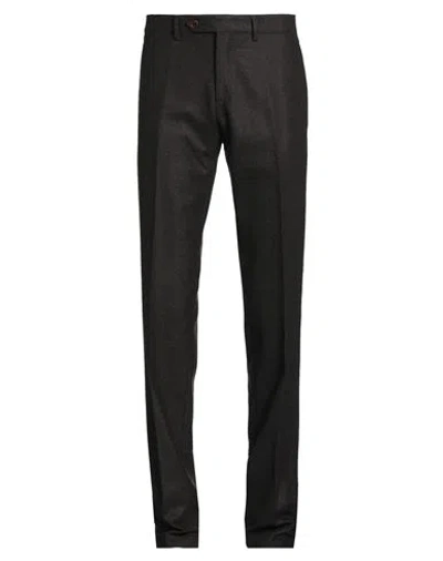 Tombolini Man Pants Dark Brown Size 34 Virgin Wool In Black