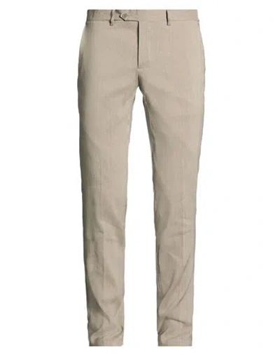 Tombolini Man Pants Taupe Size 38 Linen, Virgin Wool, Mohair Wool In Gray