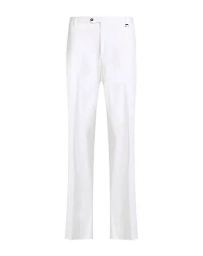 Tombolini Man Pants White Size 40 Cotton, Elastane