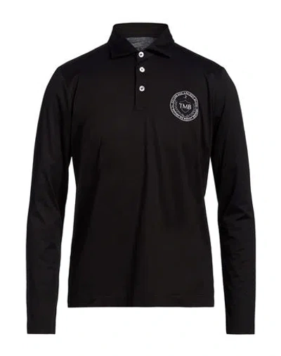 Tombolini Man Polo Shirt Black Size L Cotton, Elastane