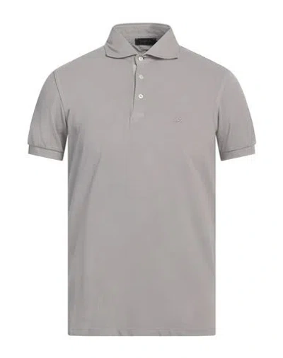 Tombolini Man Polo Shirt Taupe Size Xl Cotton, Elastane In Grey