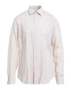 Tombolini Man Shirt Beige Size 17 Linen In White