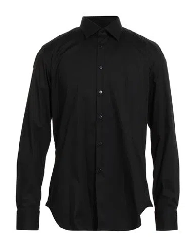Tombolini Man Shirt Black Size 17 ½ Cotton, Elastane