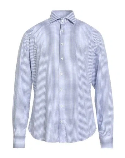 Tombolini Man Shirt Blue Size 17 Cotton, Polyamide, Elastane