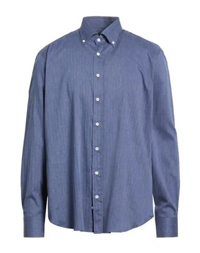 Tombolini Man Shirt Blue Size 17 ½ Linen