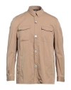 Tombolini Man Shirt Camel Size 46 Cotton, Polyamide, Elastane In Beige