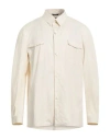 Tombolini Man Shirt Cream Size 38 Cotton, Polyamide, Elastane In White