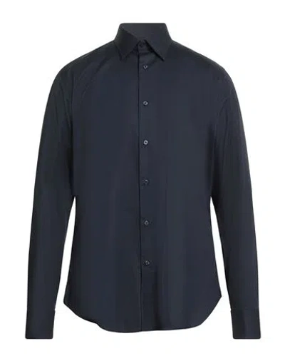 Tombolini Man Shirt Midnight Blue Size 17 ½ Cotton, Elastane