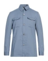 Tombolini Man Shirt Pastel Blue Size 40 Virgin Wool, Polyester