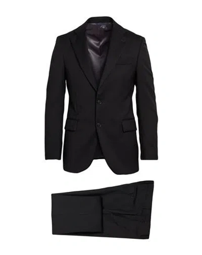 Tombolini Man Suit Black Size 38 Wool, Lycra, Viscose
